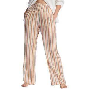 Billabong New Waves 2 Gauze Wide Leg Pants XS Beach Retro Stripes Hippie Summer
